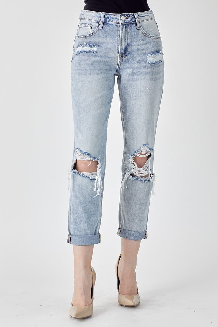 Jewels Distressed Boyfriend Jeans