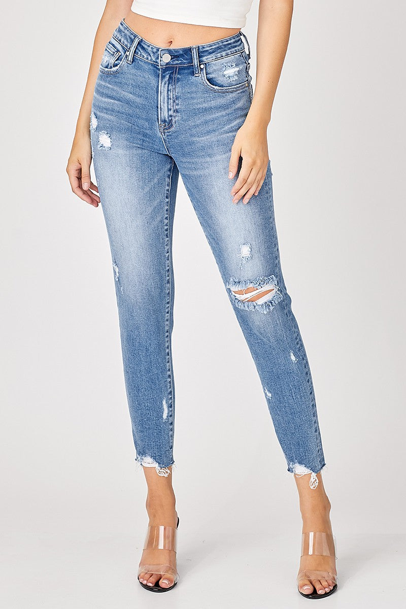 Mira Mid Rise Tapered Jeans