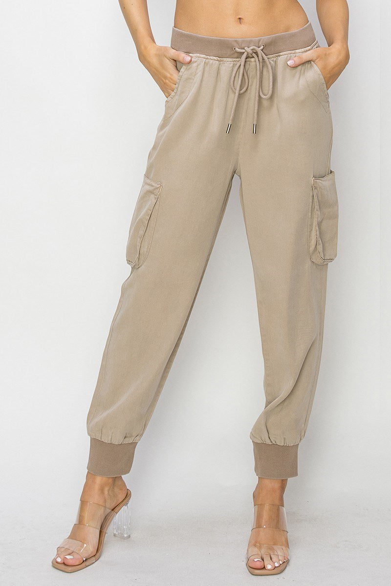 Geri High Rise Cargo Jogger Pants