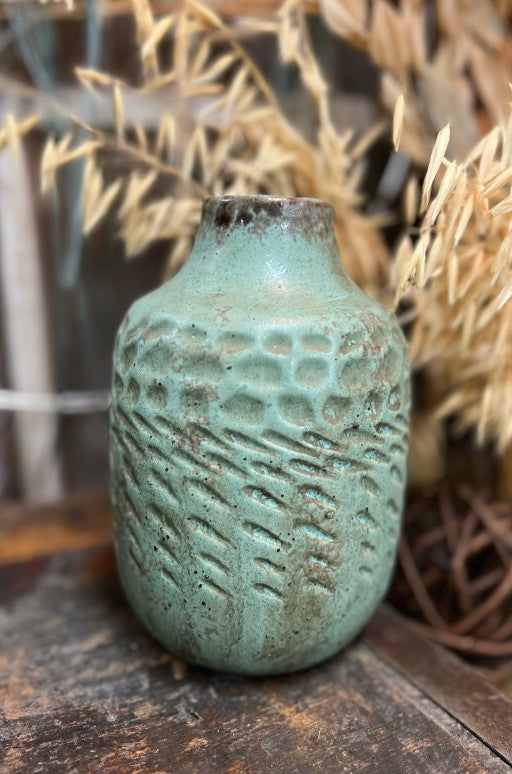 Green Dimpled Vase