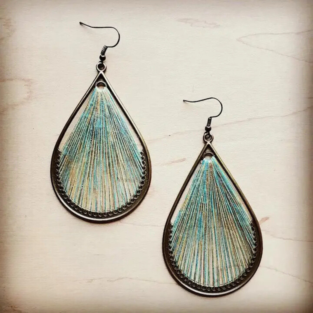 Pelsie Large Woven Teardrop Earrings