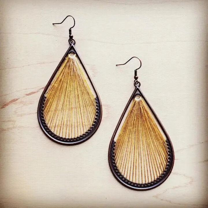 Pelsie Large Woven Teardrop Earrings