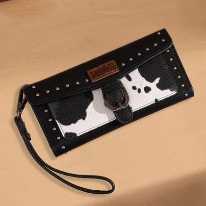 Patsy Cow Print Wristlet Wallet
