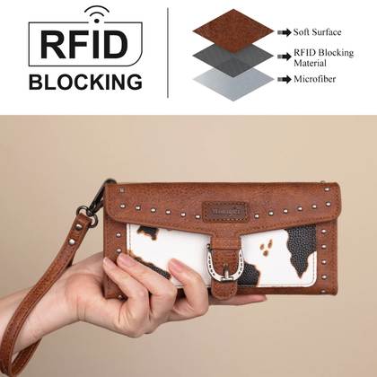 Patsy Cow Print Wristlet Wallet