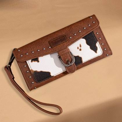 Patsy Cow Print Wristlet Wallet