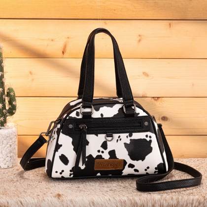 Cheyenne Cow Print Satchel Crossbody