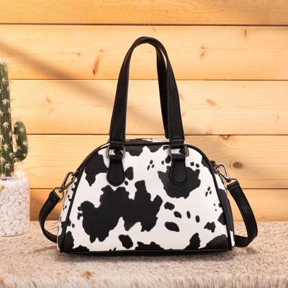 Cheyenne Cow Print Satchel Crossbody