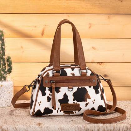 Cheyenne Cow Print Satchel Crossbody