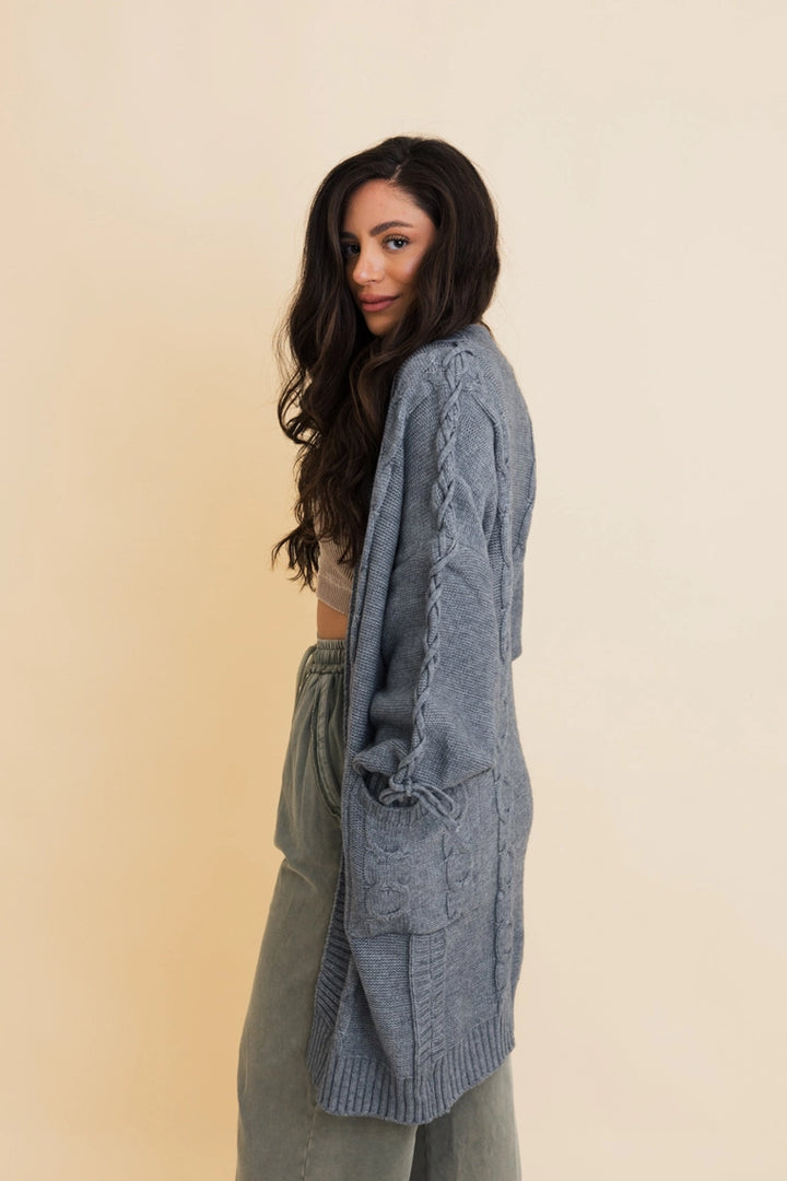 Freeda Oversized Cable Knit Cardigan