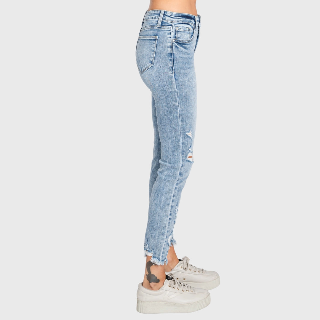 Lynette Mid Rise Destroyed Ankle Skinny