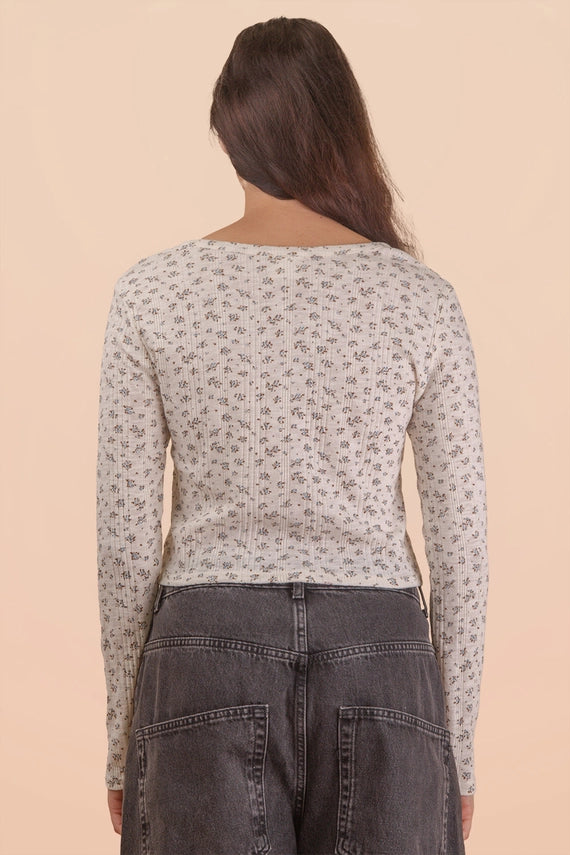 The Margot Printed Ribbed Cardigan