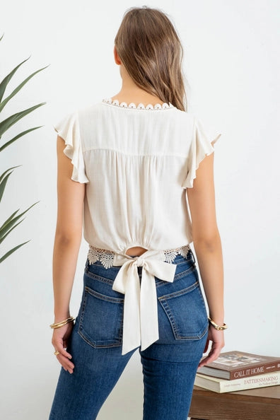 Lysandra Back Tie Short Sleeve Blouse