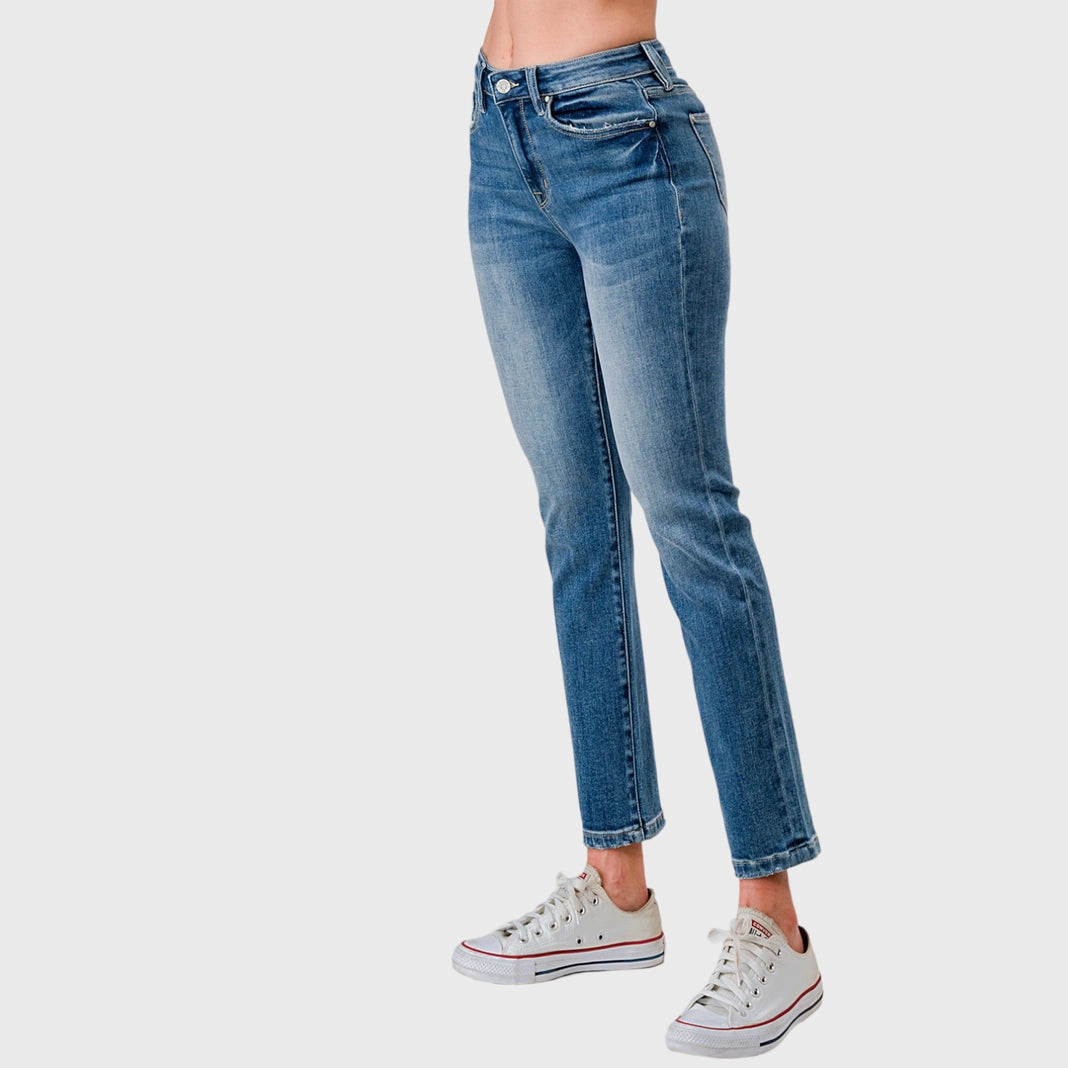 Audrey High Rise Petite Stretch Mom Jeans