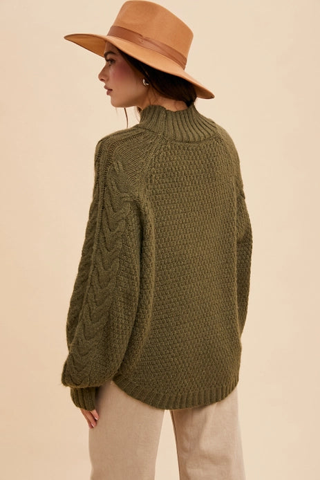 Nerissa Textured Cable Knit Sweater