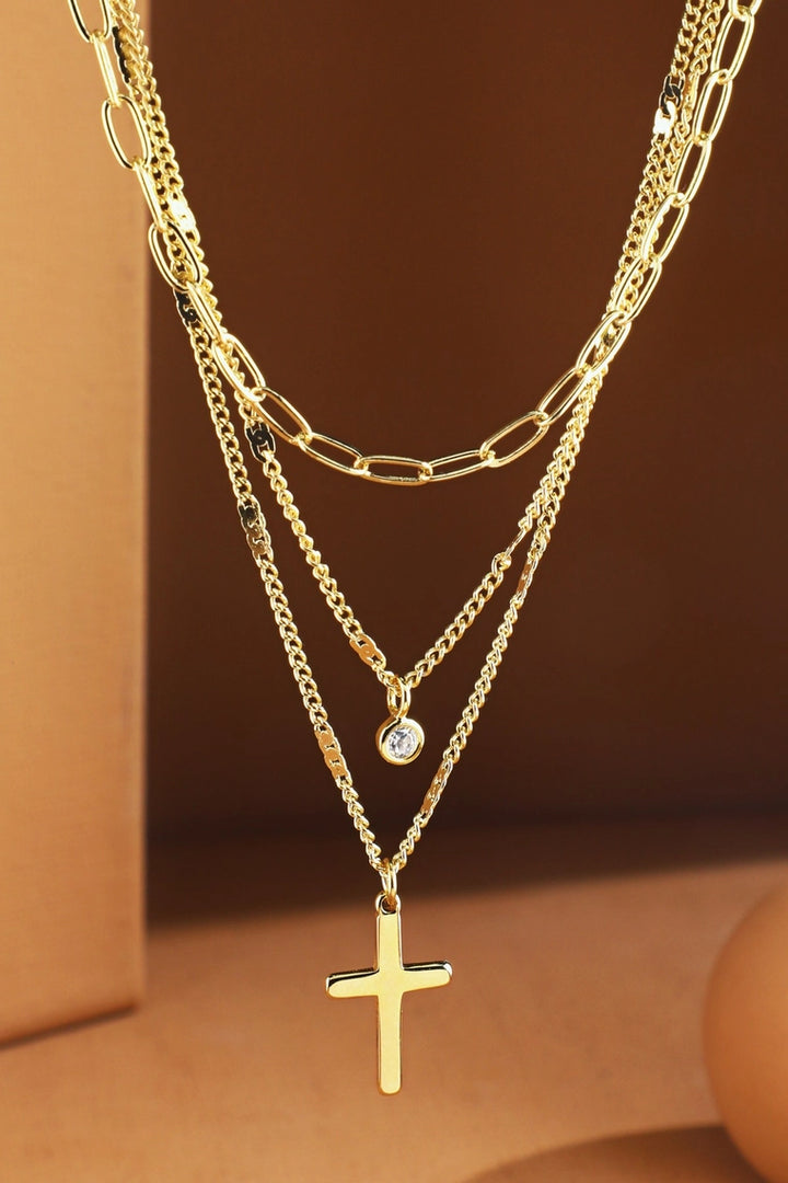 Alessia Layered Cross Necklace