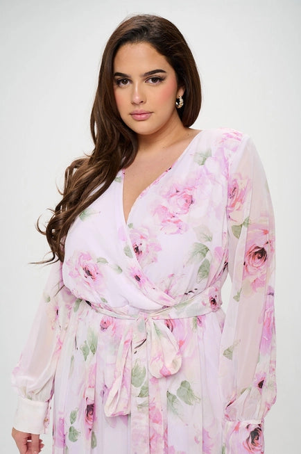 Courtney Floral Chiffon Maxi Dress