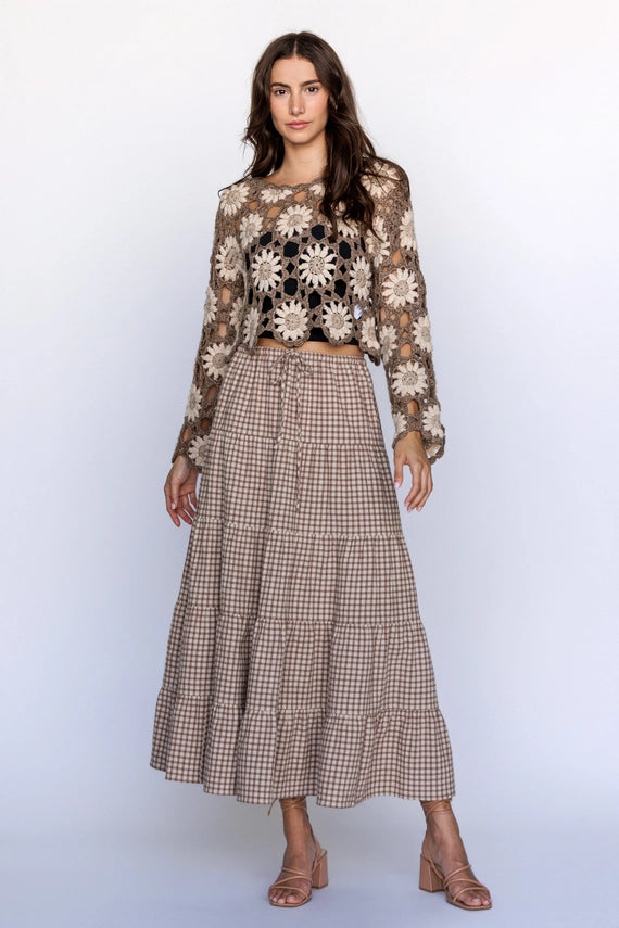 Tiffani Crochet Daisy Crop Top