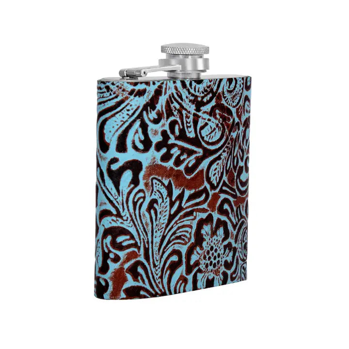 Amarillo Tooled Leather Flask