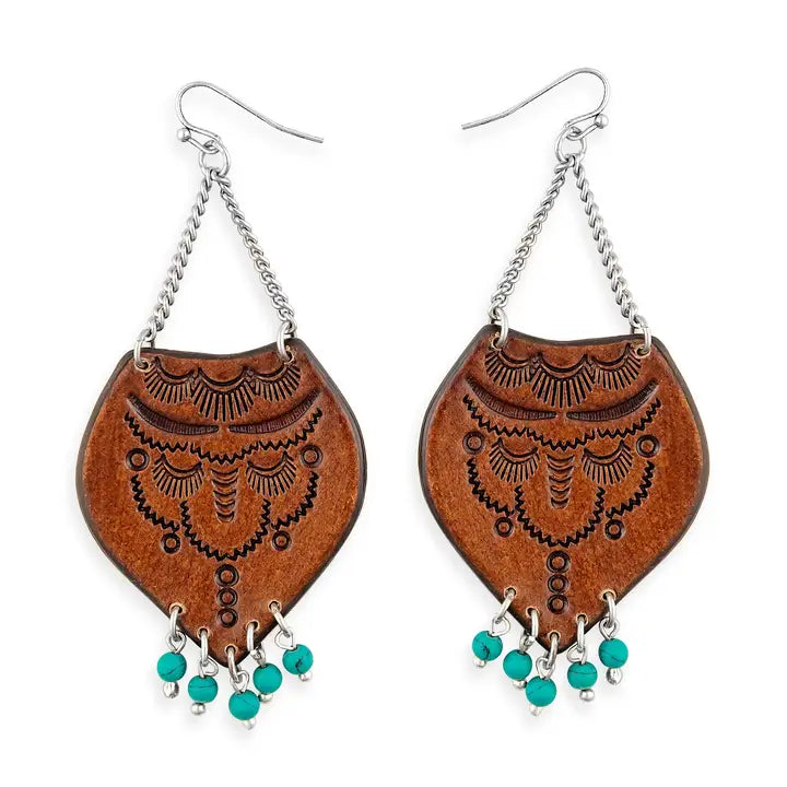 Tucson Tooled Leather Earrings