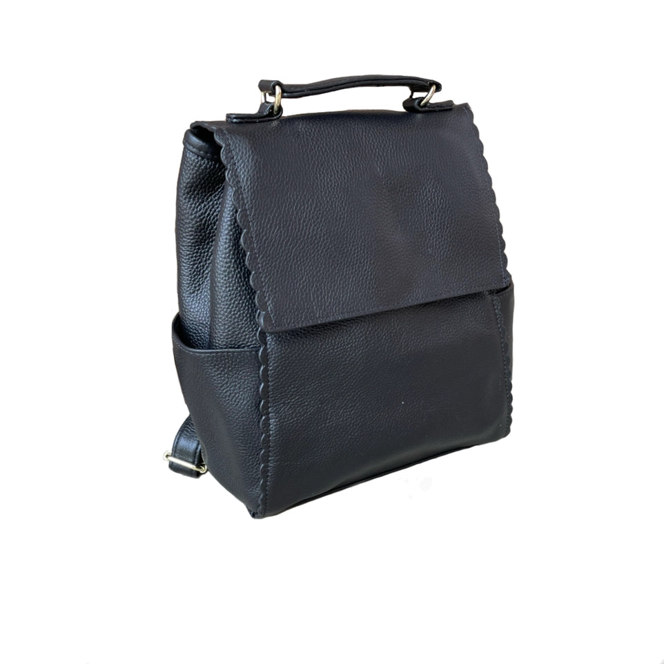 Meribella Convertible Leather Backpack Crossbody