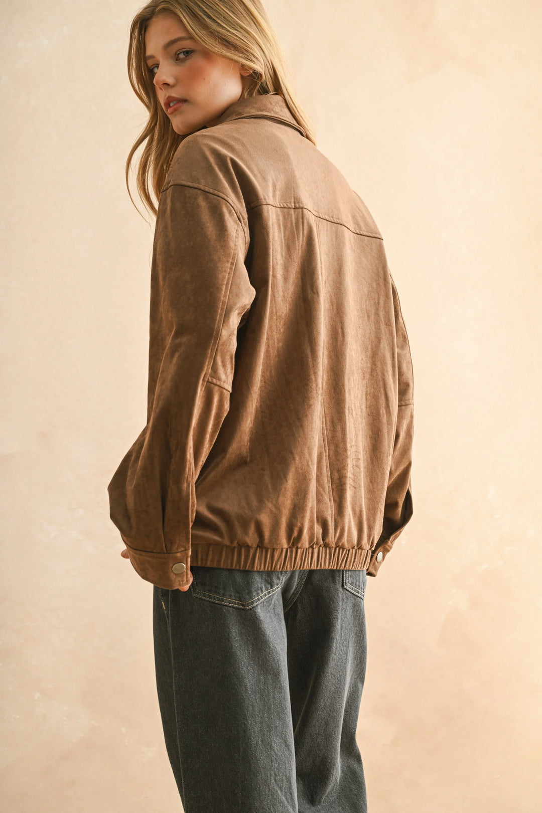 Callista Suede Bomber Jacket