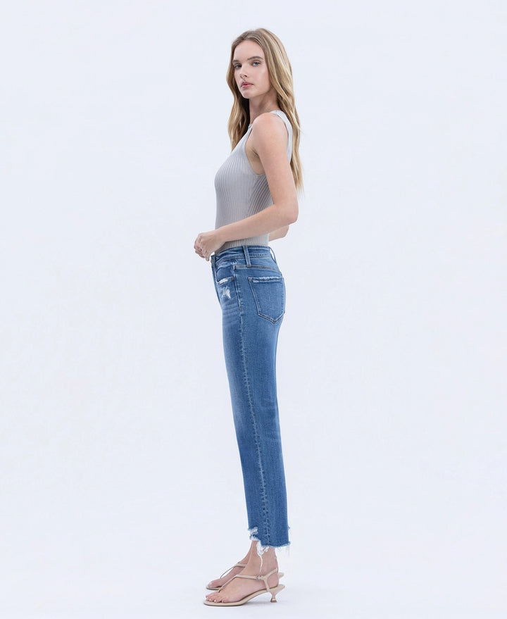 Lania High Rise Frayed Jeans