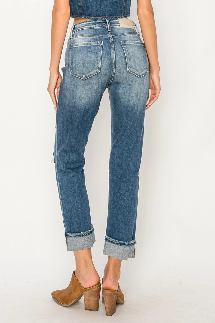 Connie Single Cuff Straight Jeans