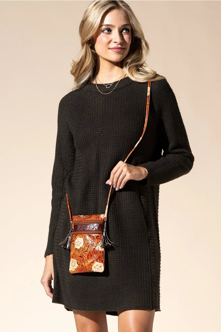 Seraphina Embossed Leather Crossbody