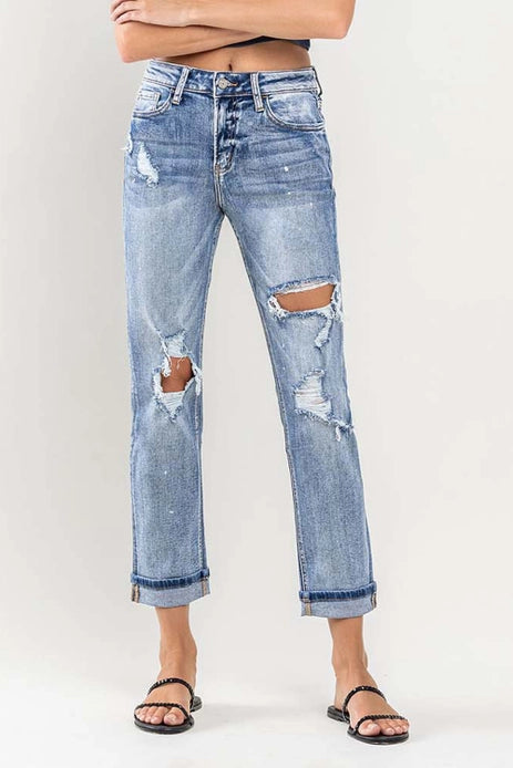 Liliana High Rise Distressed Boyfriend Jeans