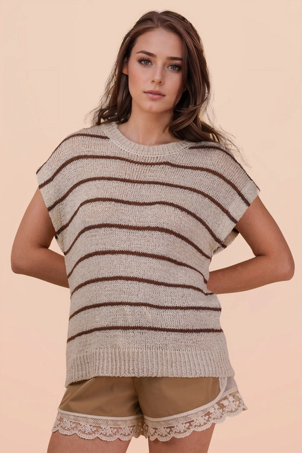 Tiffani Striped Sweater Vest
