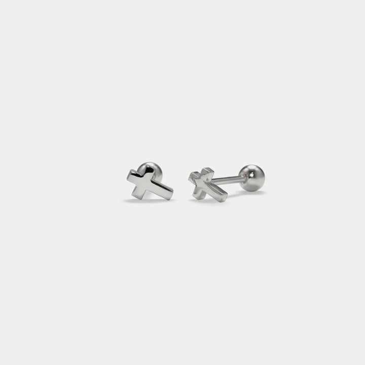 Faith Petite Cross Stud Earrings