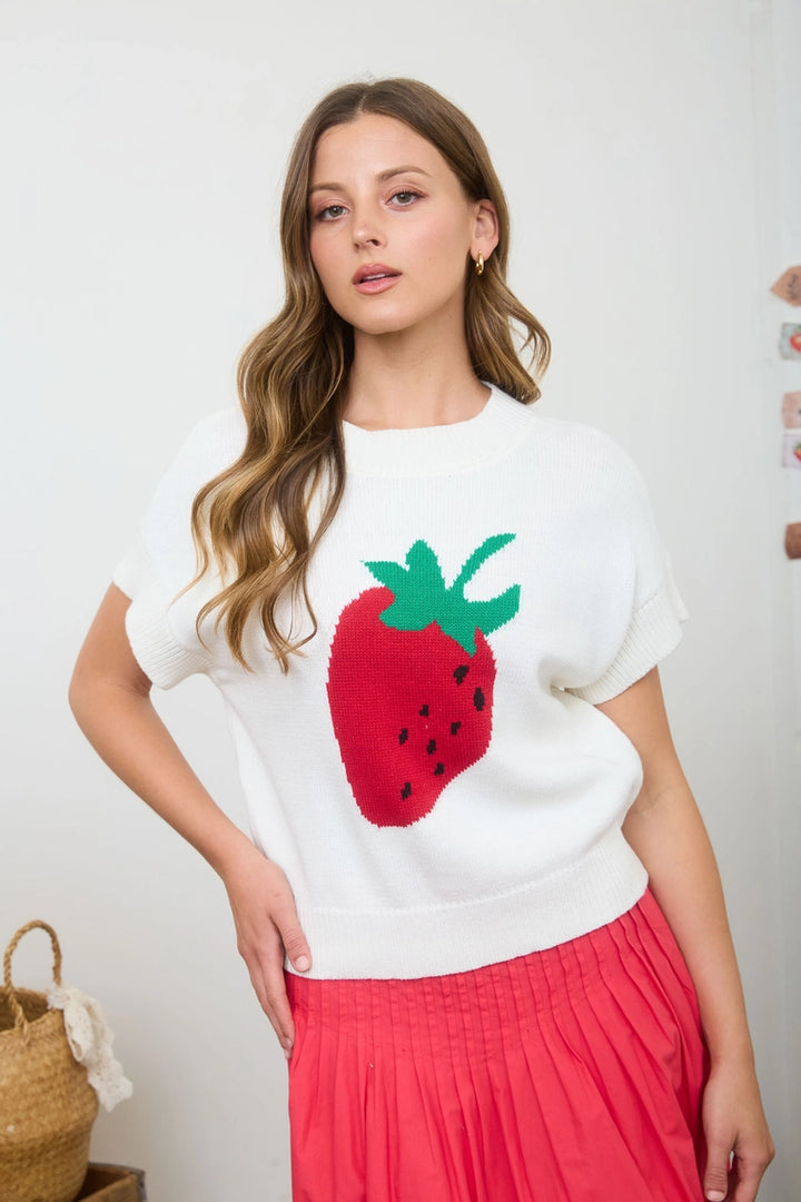 Calixte Strawberry Knit Sweater