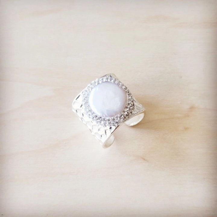 Tinsley Hammered Silver & Mother of Pearl Ring