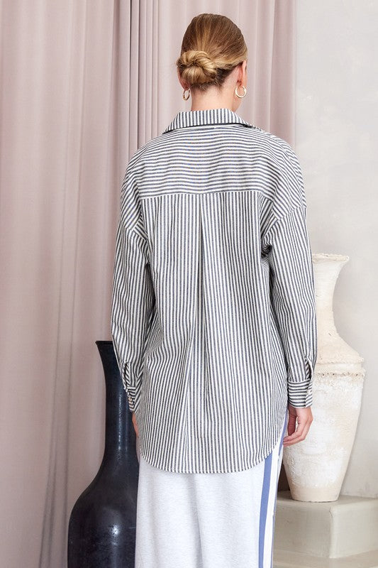 Brianna Striped Button Down