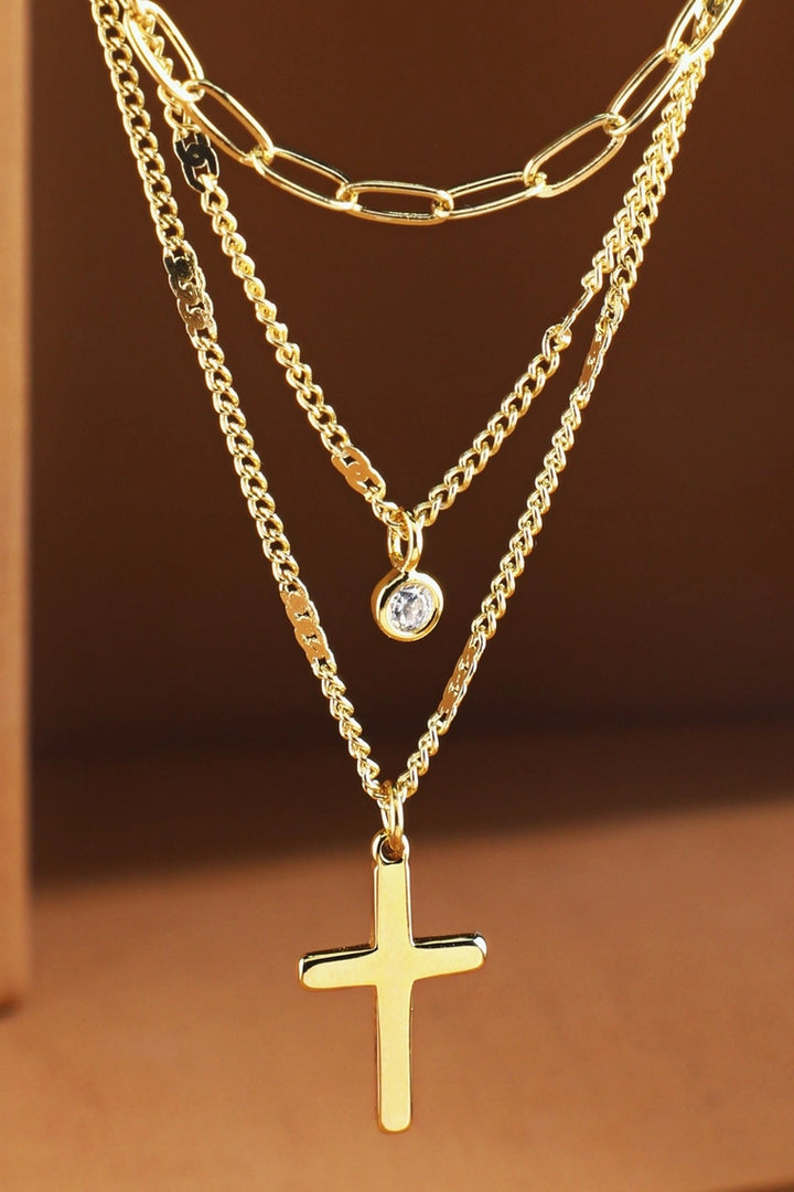 Alessia Layered Cross Necklace