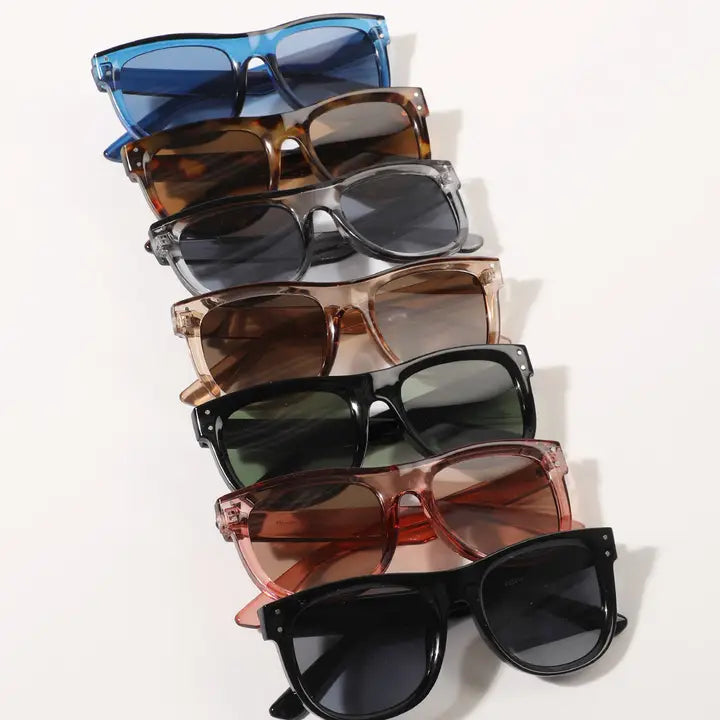 Donna Semi Transparent Frame Classic Sunglasses
