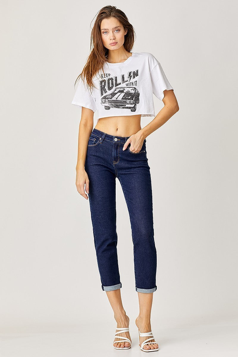 Talia Mid Rise Girlfriend Jeans
