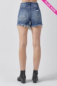 Roxy High Rise Distressed Shorts - Plus Size