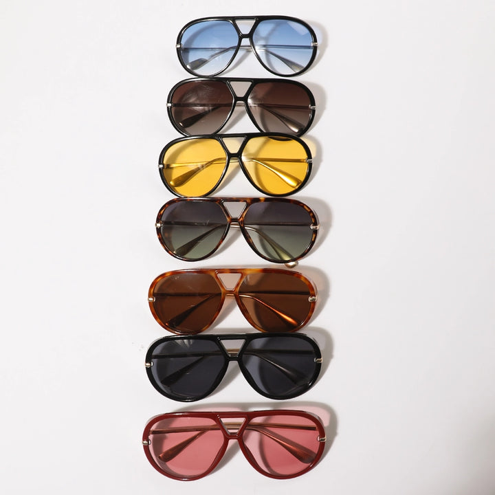 Farrah Tinted Lens Retro Aviator Sunglasses