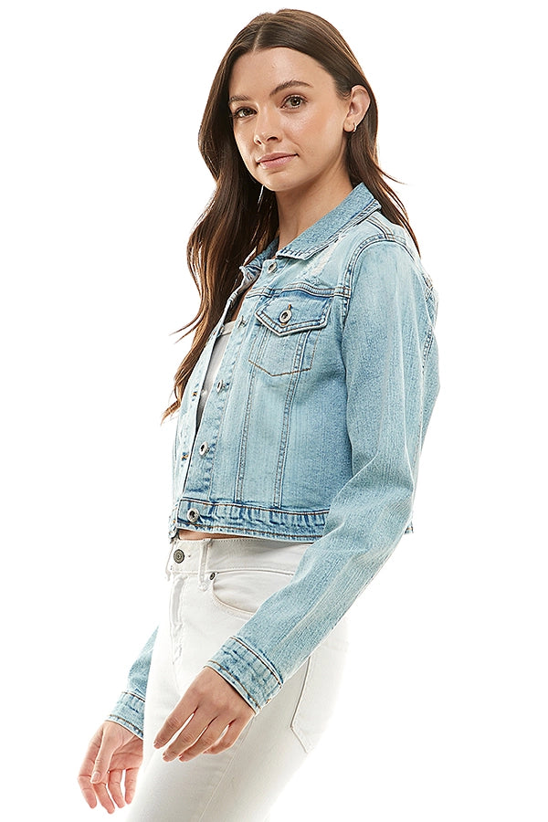 Marlowe Cropped Denim Jacket