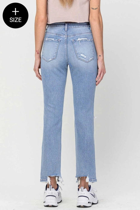 Tara 90's Super High Rise Distressed Dad Jeans- Extend Sizes