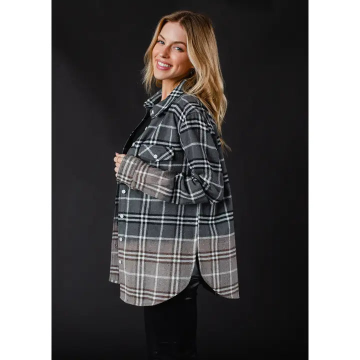 Natalie Ombre Plaid Button Down