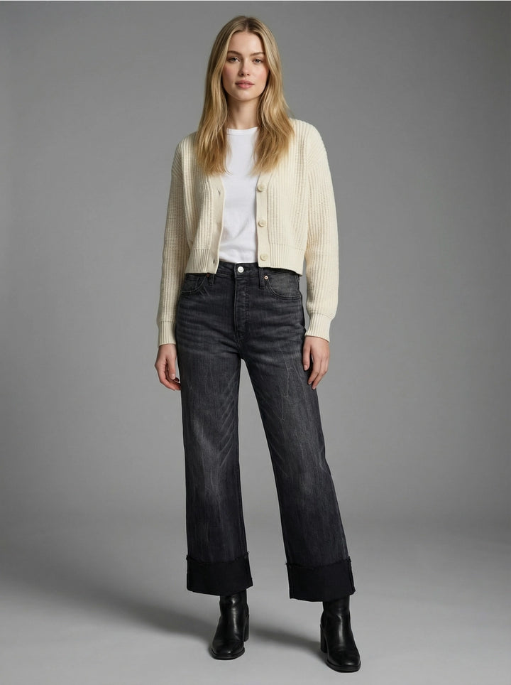 Larkin Tummy Control A-Line Wide Leg Jeans