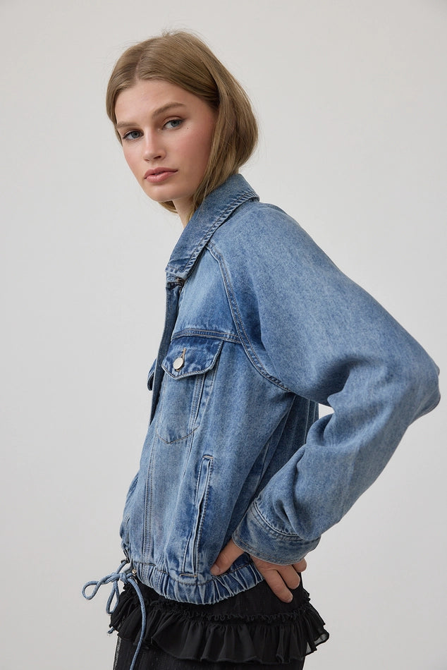 Alyssa Drawstring Denim Jacket