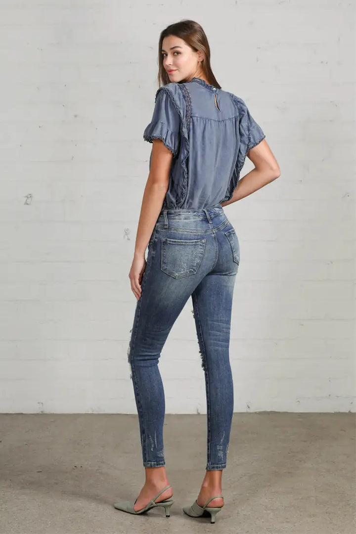 Piper Heavy Distressed Vintage Skinny Jeans