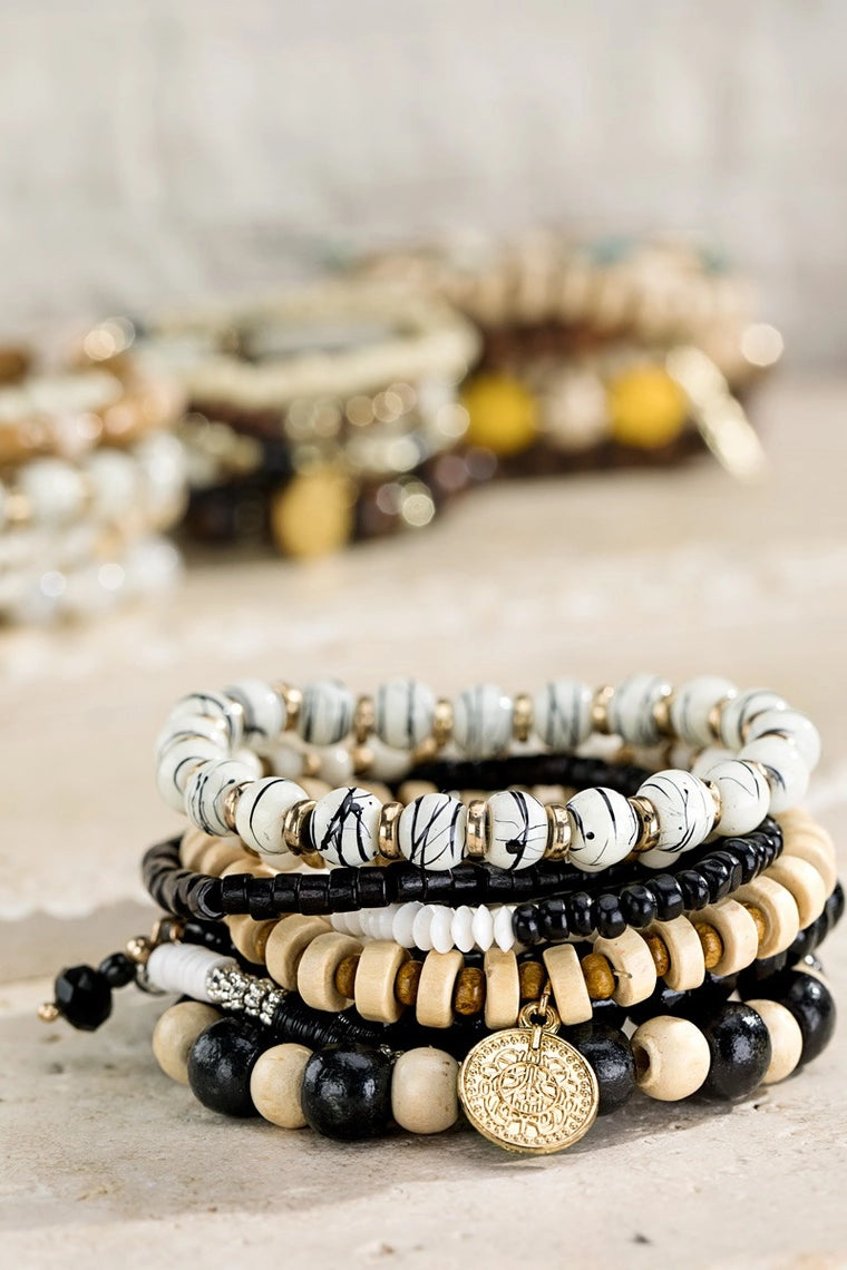 Selene Mixed Bead Bracelet Stack