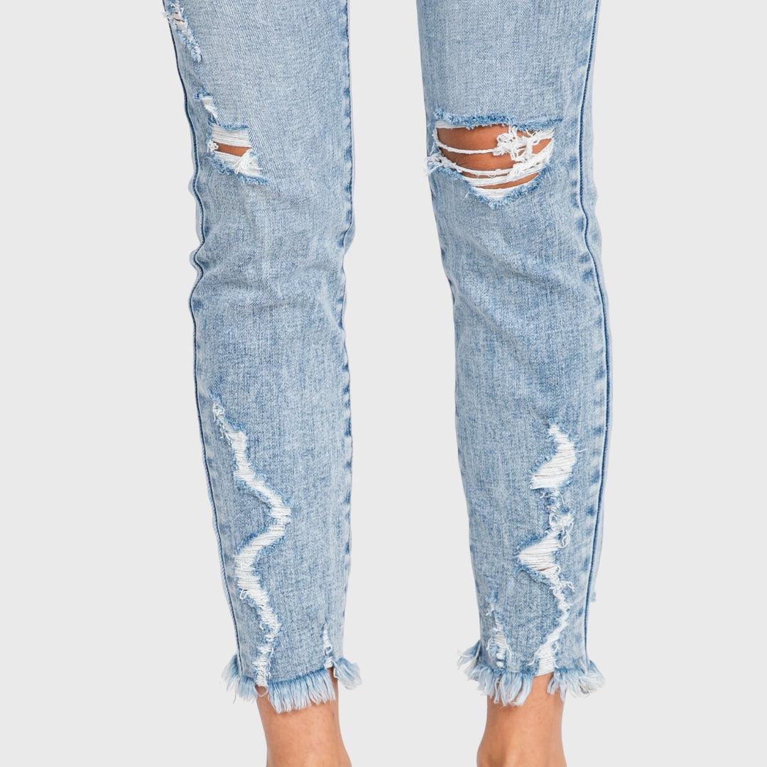 Lynette Mid Rise Destroyed Ankle Skinny