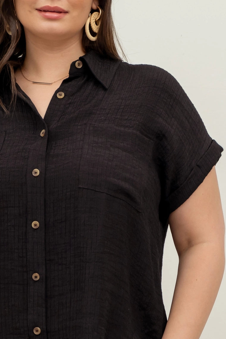 Sandra Fold Sleeve Blouse - Extended Size