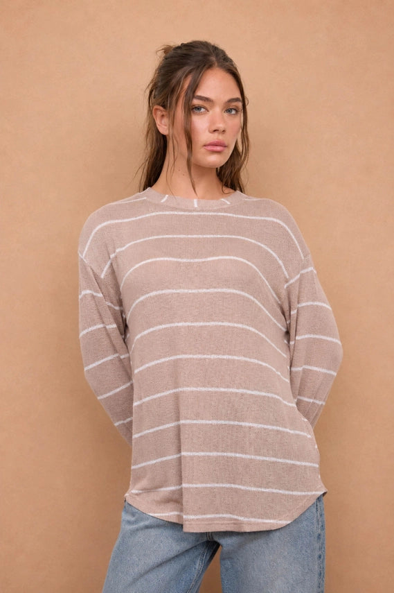 Janelle Striped Knit Top