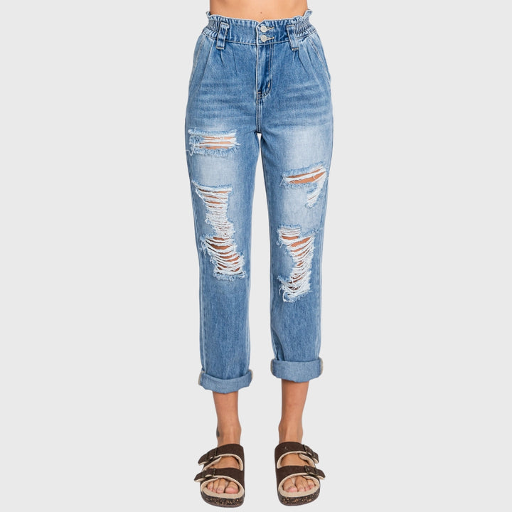 Winona High Rise Paper Bag Mom Jeans